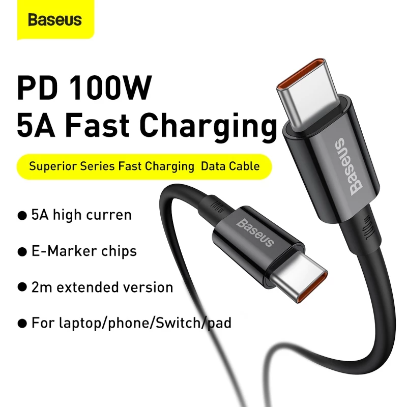 Baseus Superior 100W Fast Charging Type C to Type C Cable Baseus Superior 100W Fast Charging Type C to Type C Cable
